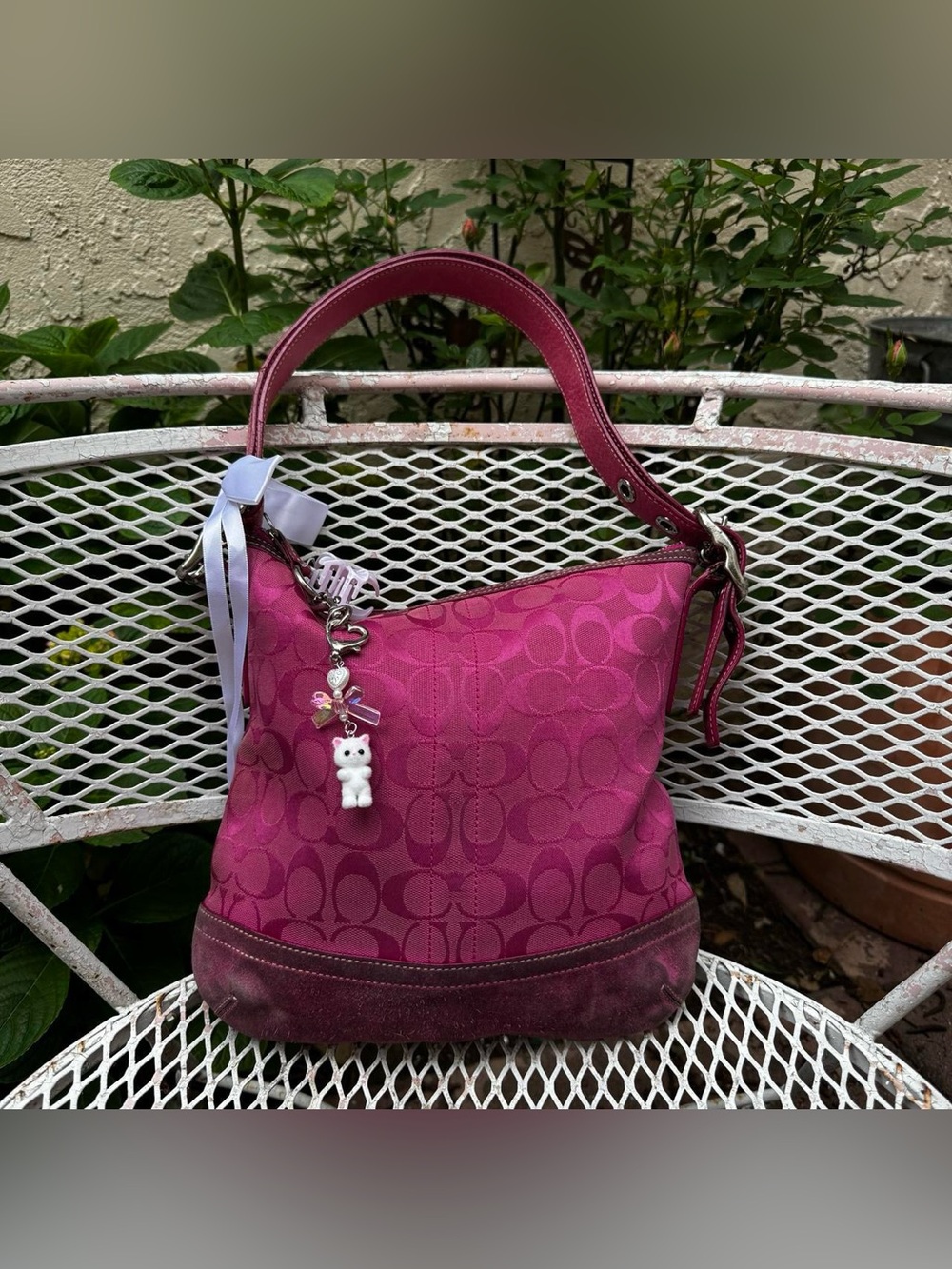 Y2K Pink Monogramed Coach Bag